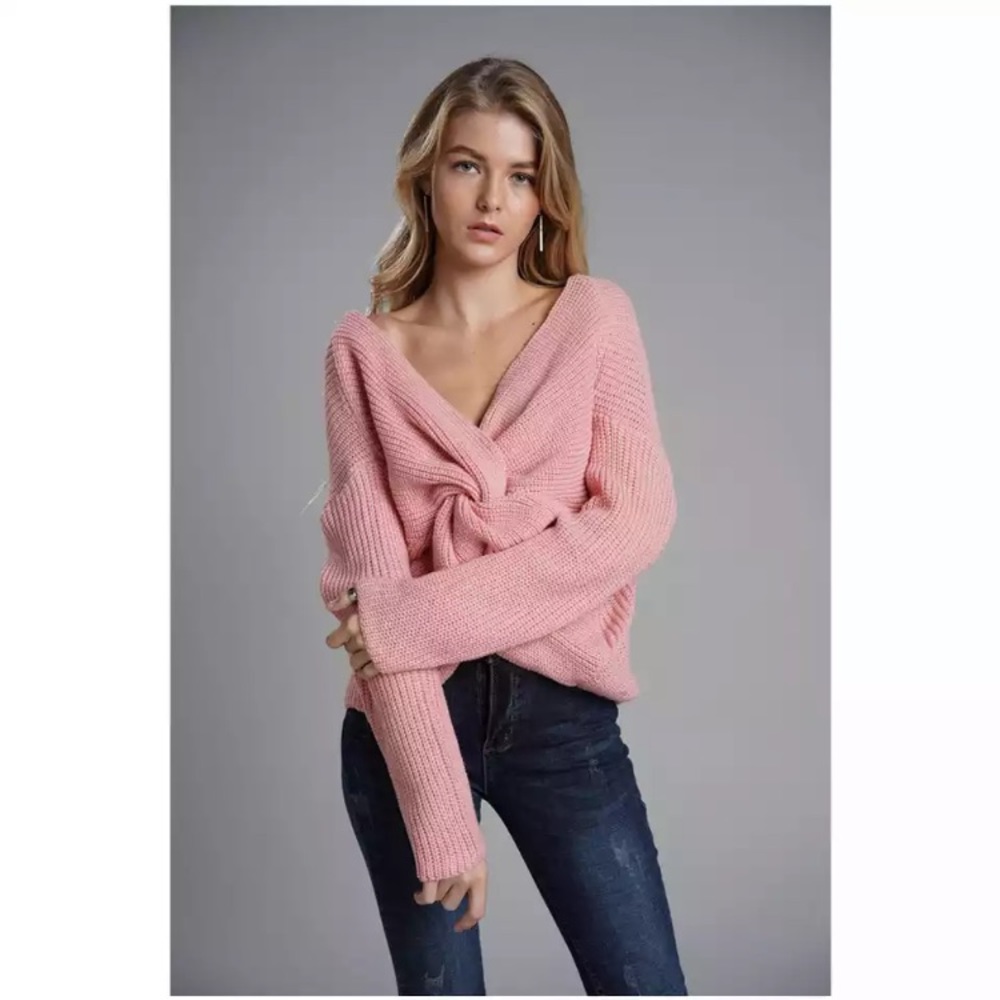 💥Twisted Back Knot Sweater